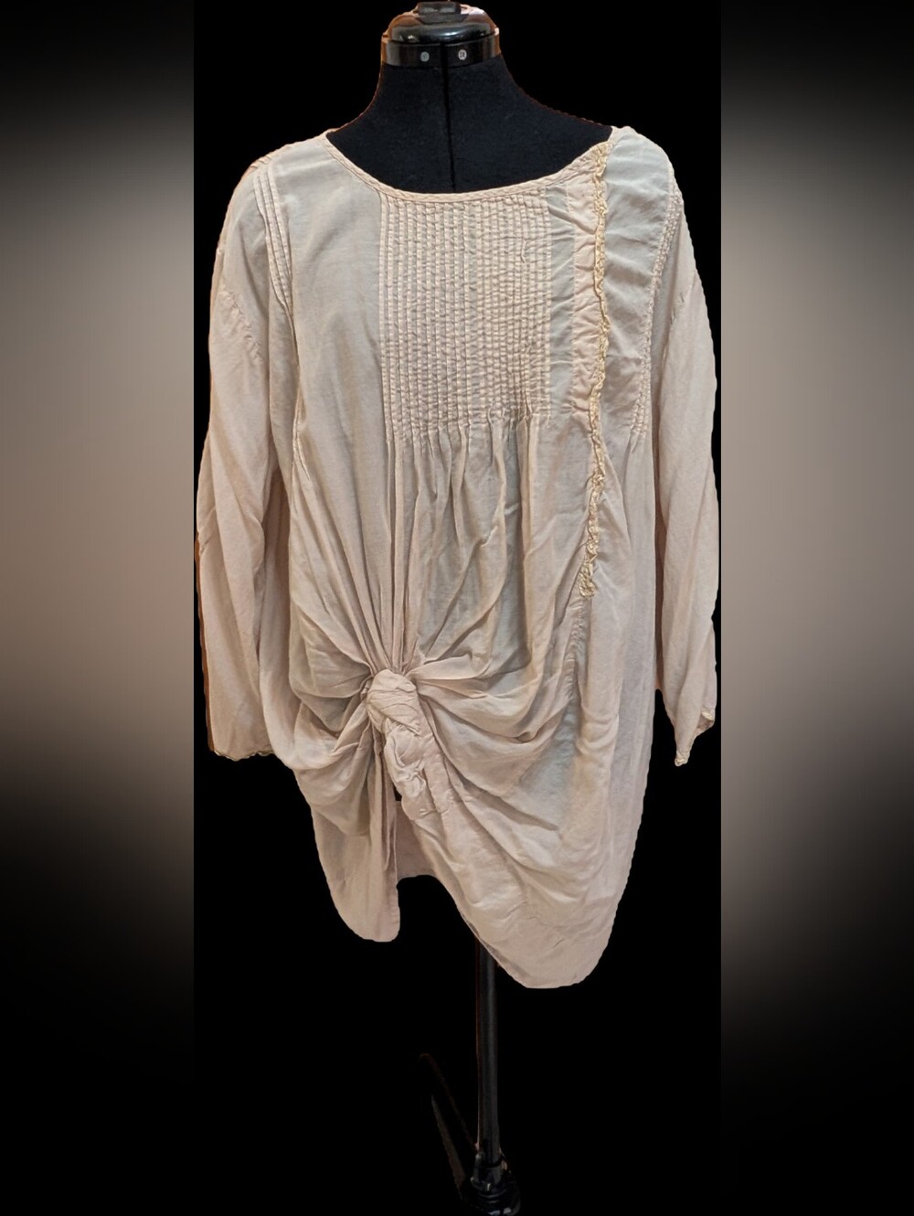Magnolia Park Cream Tunic with Pintuck Bodice